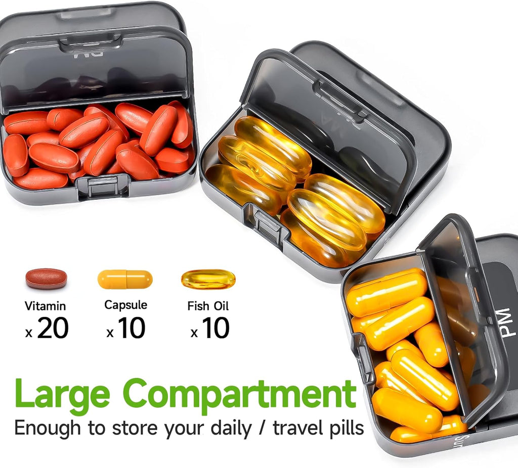 Black Weekly Pill Organizer 7 Day N278