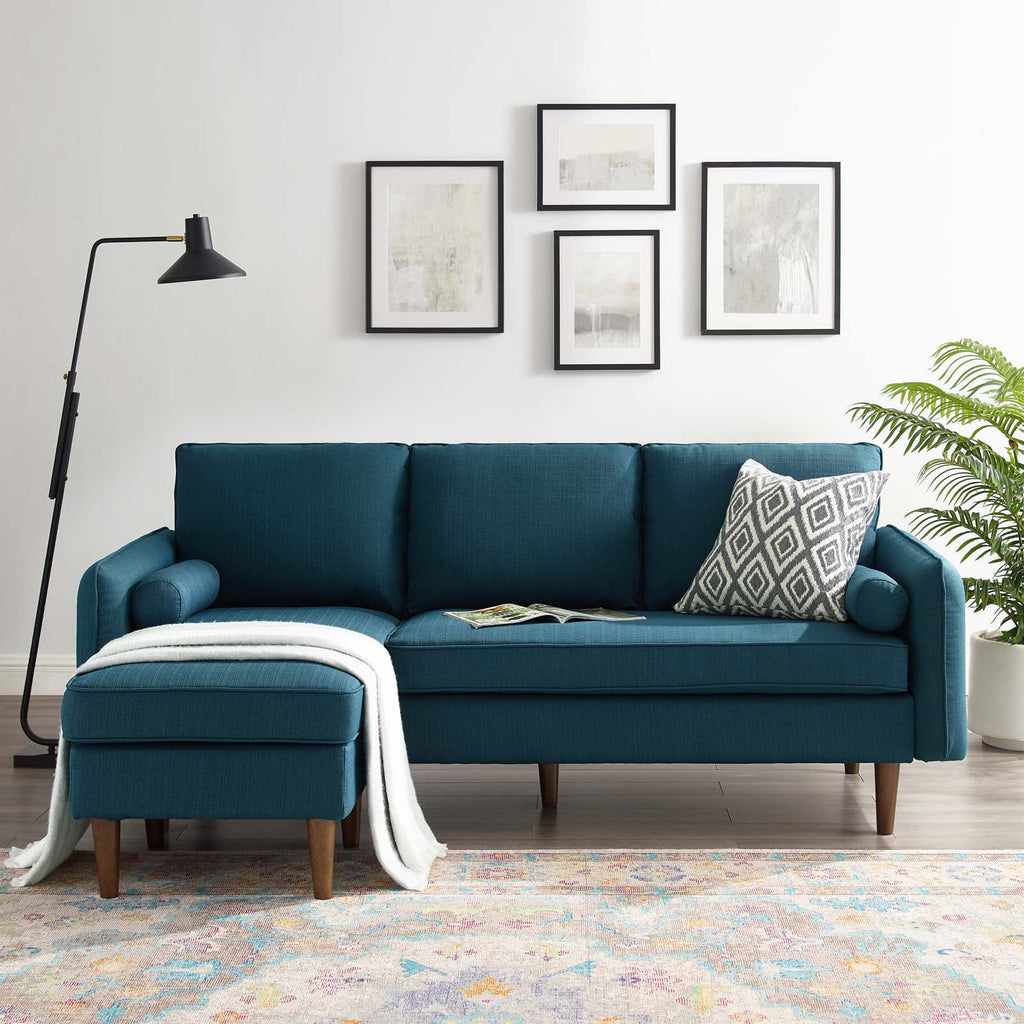 Navy Blue Fabric Sectional Sofa Set E296537