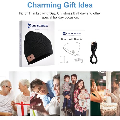 White Bluetooth Knit Winter Beanie G388
