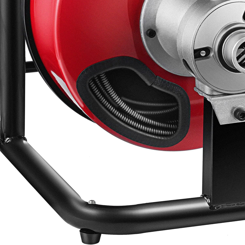 Drain Cleaning Machine 100Ft 3/8Inch Cable 370W Portable Electric Sewer Snake Drain Auger Cleaner with 8 Cutter Foot Switch K1603