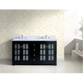 Black Finished Cabinet with Glass Doors and Drawers D56596