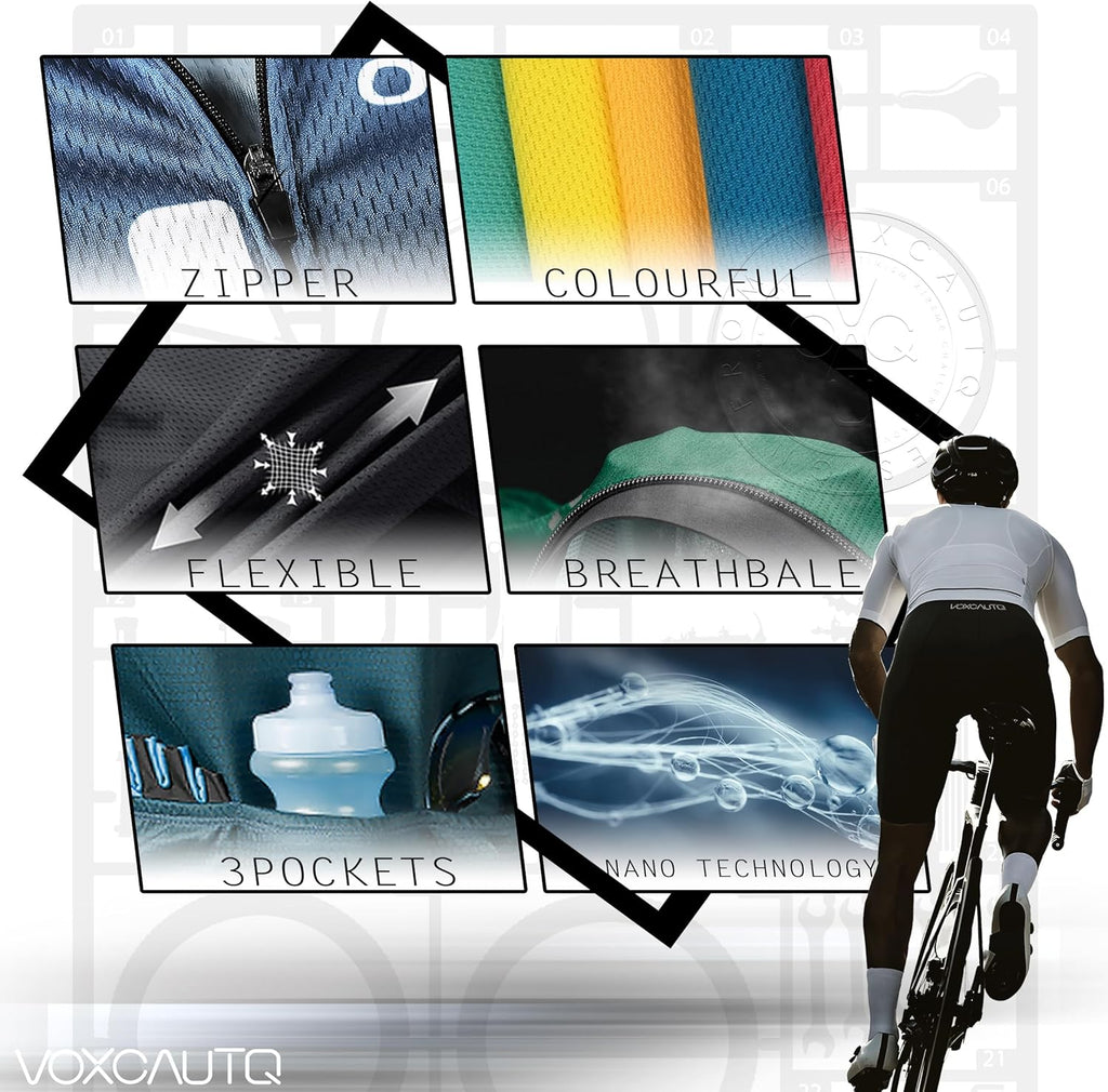 Men's Pro Cycling Jersey Set with Bib Shorts X8477