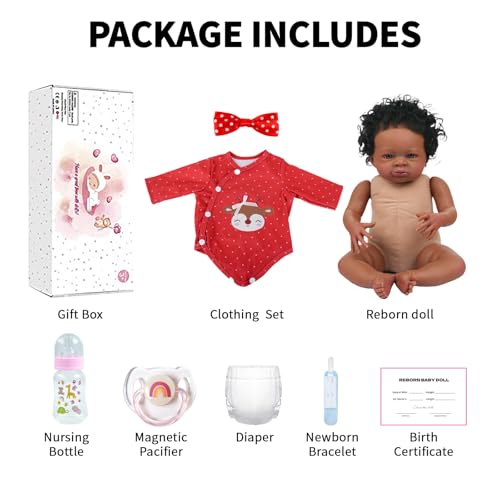 20 Inch African American Realistic Newborn Girl Doll Q625