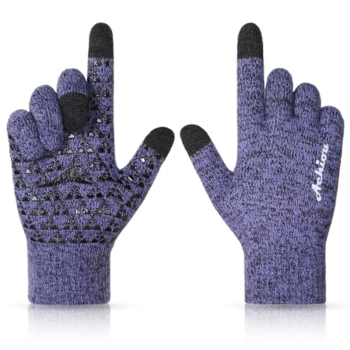 Winter Touch Screen Thermal Knit Gloves with Elastic Cuff E251