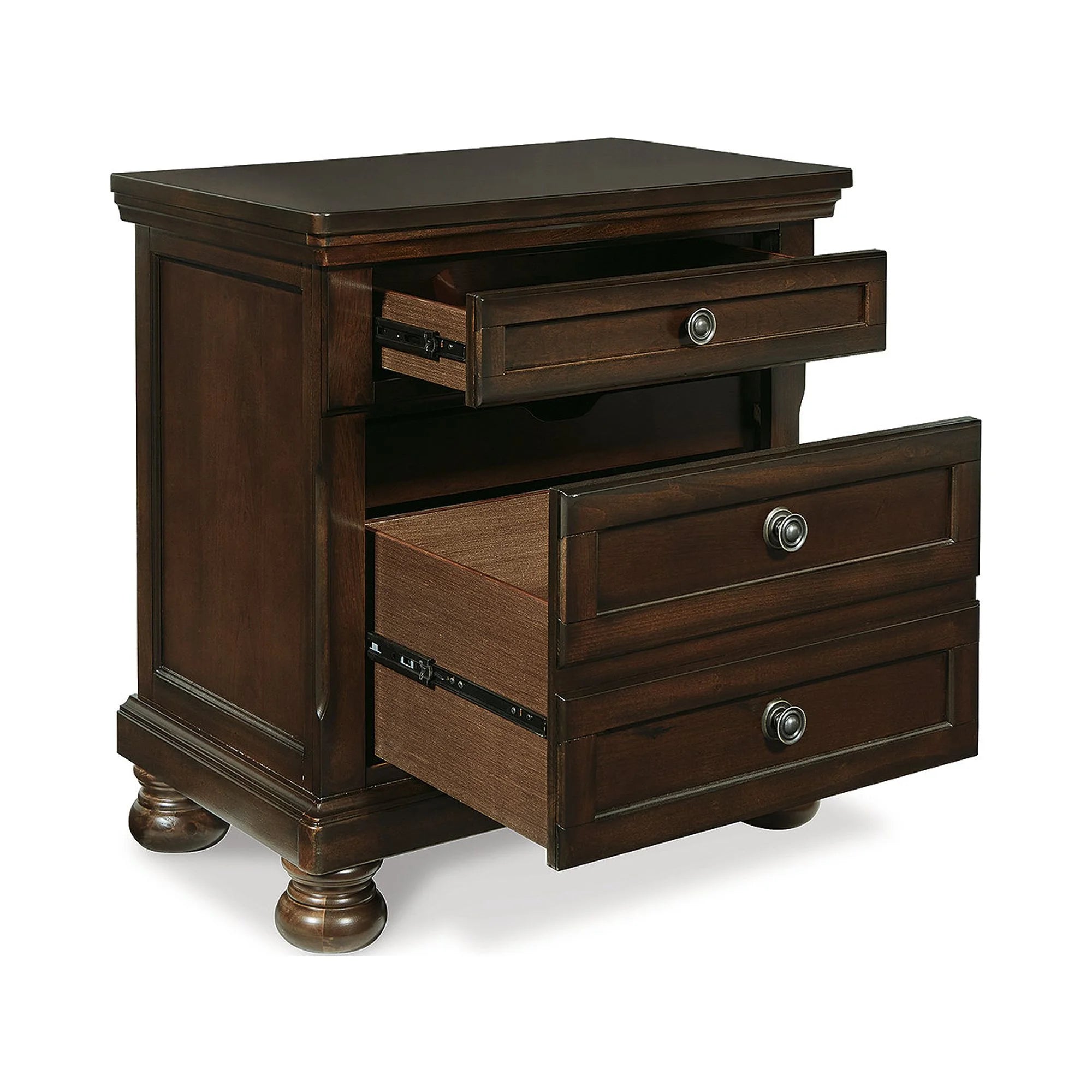2 Drawer Nightstand, Dark Brown M8469