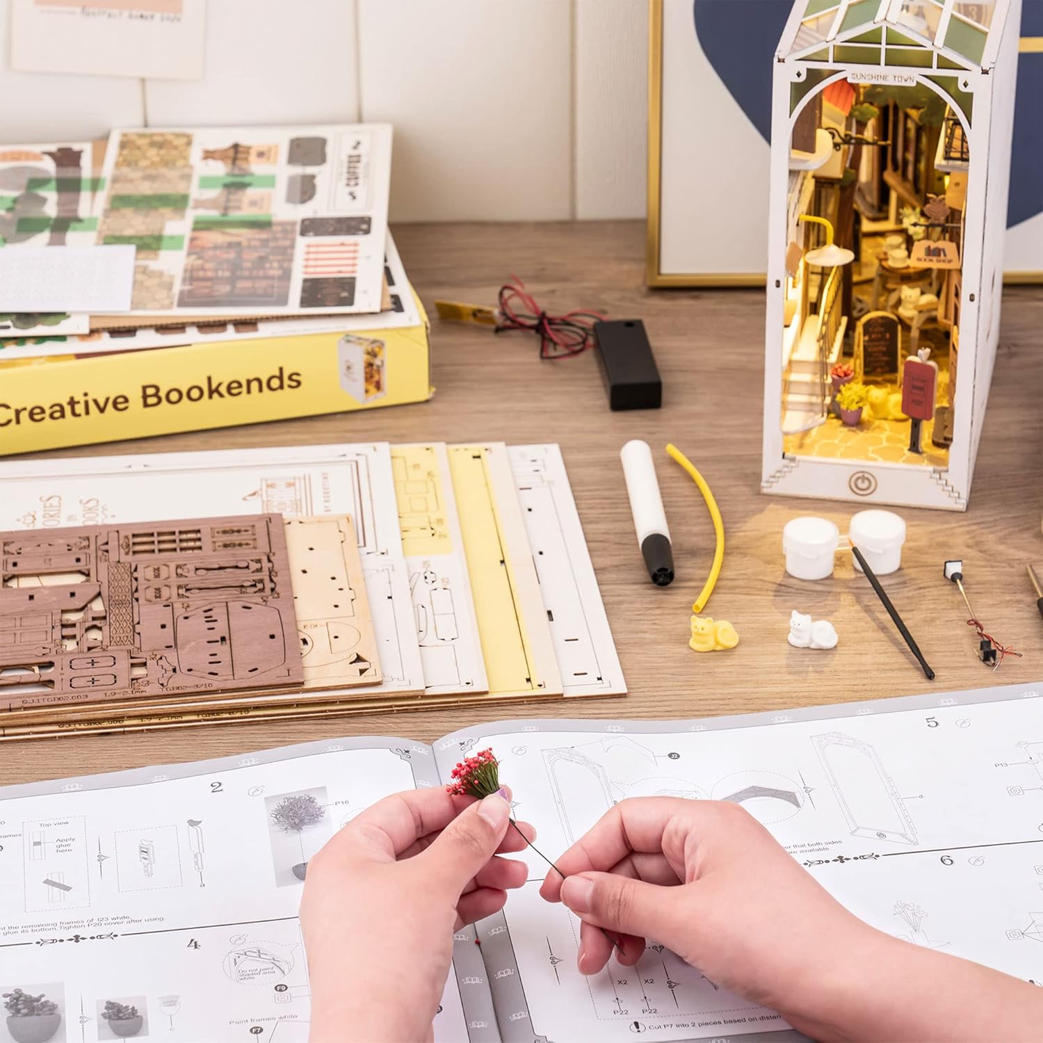 DIY Miniature Dollhouse Greenhouse Kits and Book Nook Kits K955542