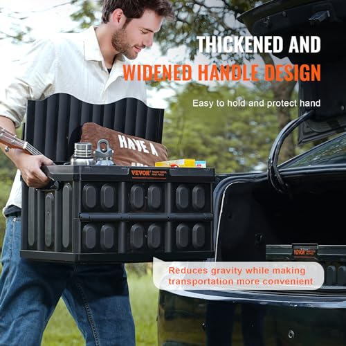 45L Collapsible Storage Bins with Lids 3 Packs Stackable Utility Crates with Handles Large Folding Containers S2671