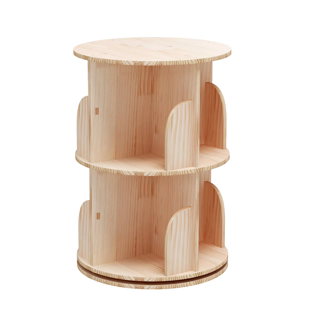 2 Tier Rotating Solid Wood Bookshelf X916