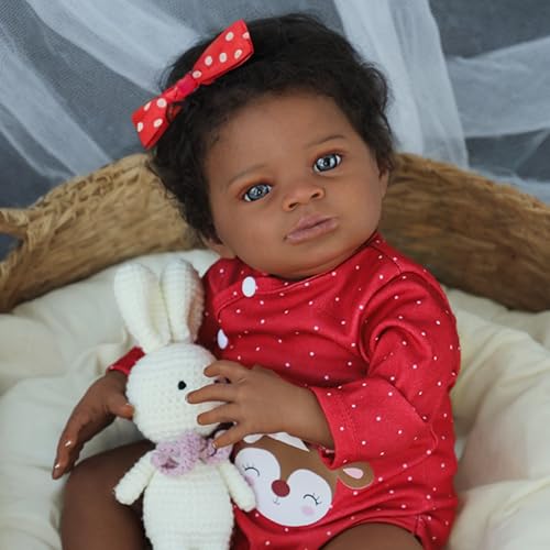 20 Inch African American Realistic Newborn Girl Doll Q625