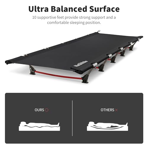 Dark Black Ultralight Folding Camping Cot with Carry Bag Q4538