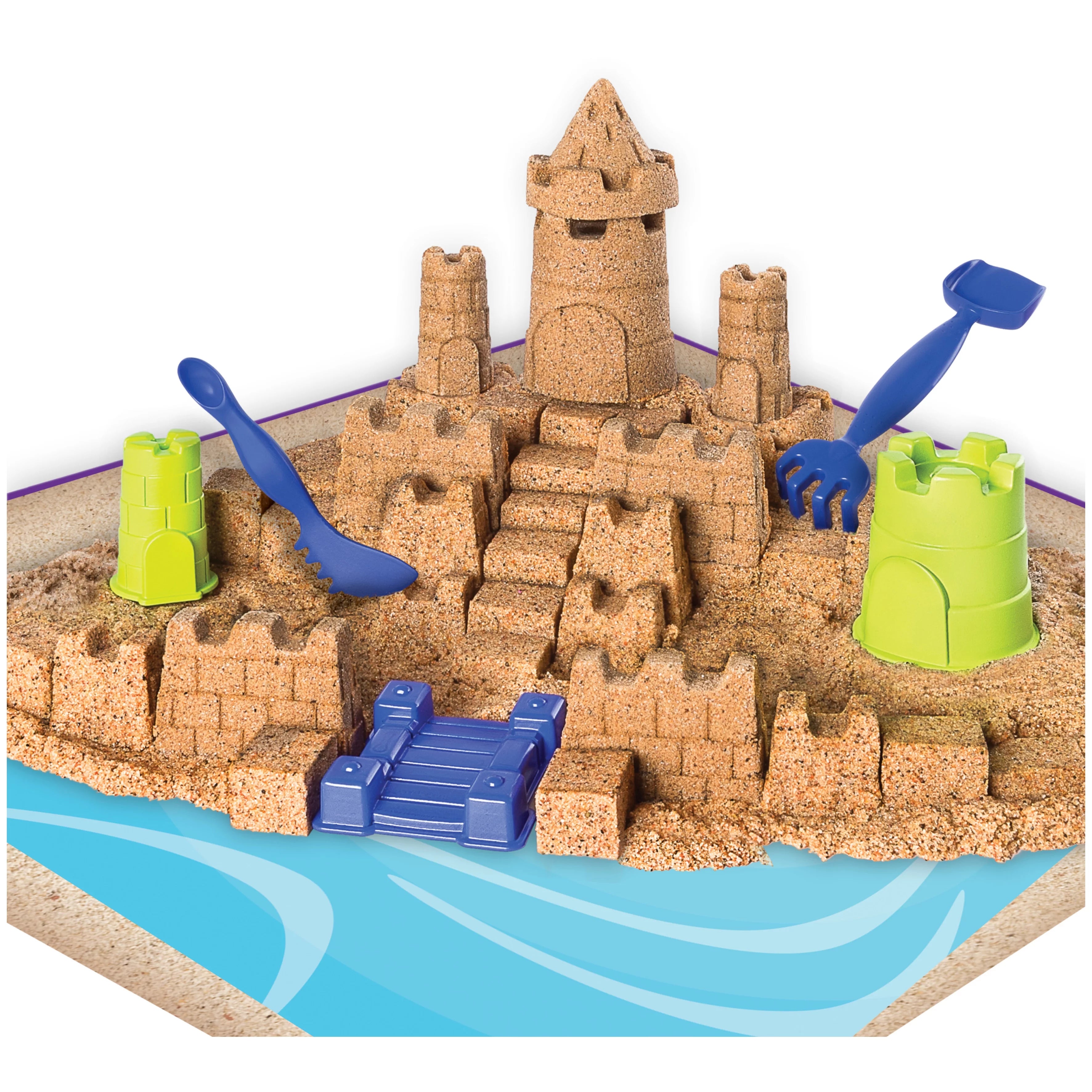 3lbs Beach Sand Playset with Molds and Tools Y896