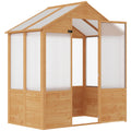 Natural Polycarbonate Wooden Greenhouse Q8482