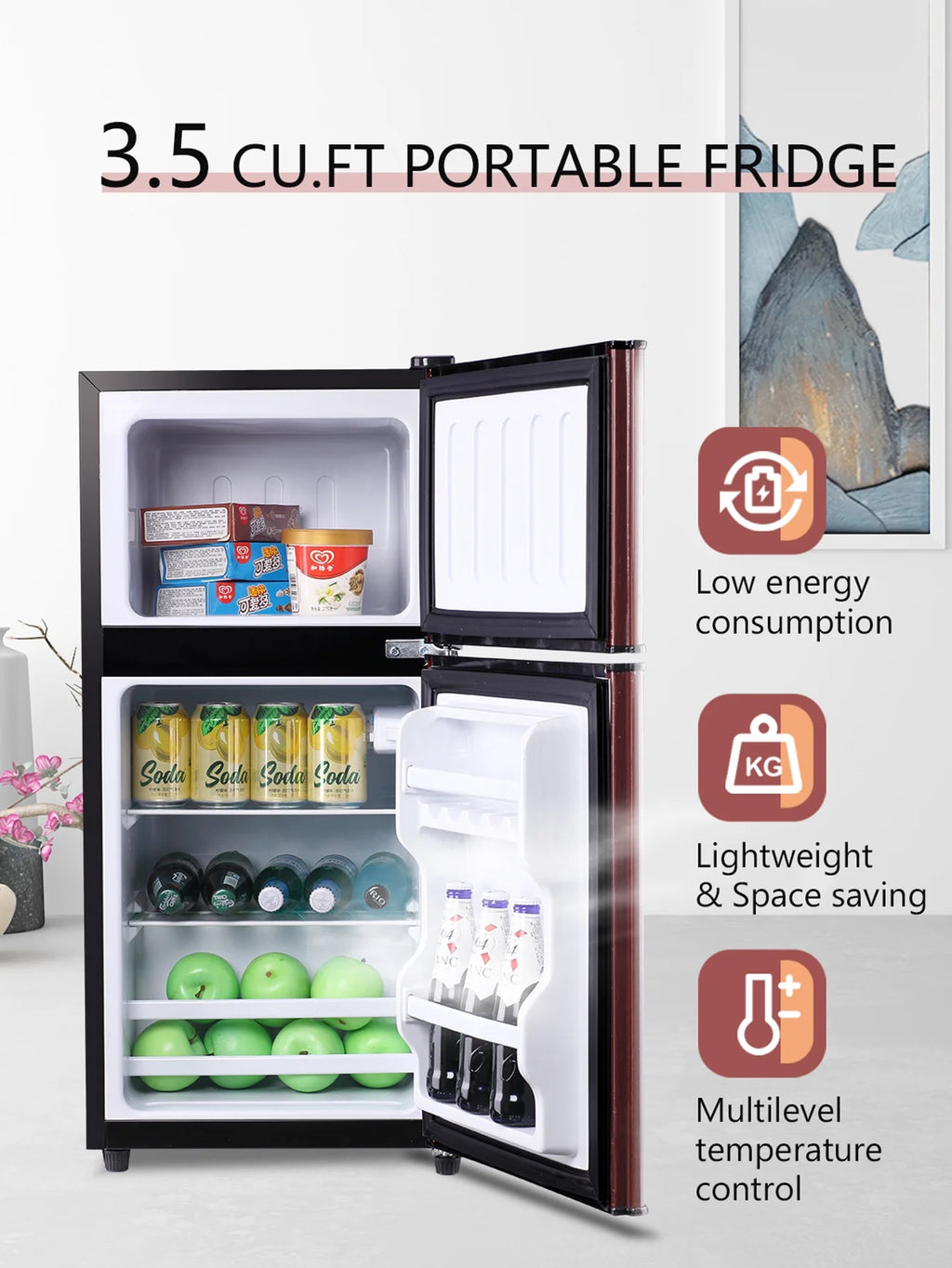 3.5 Cu.ft Mini Fridge with Freezer M3760