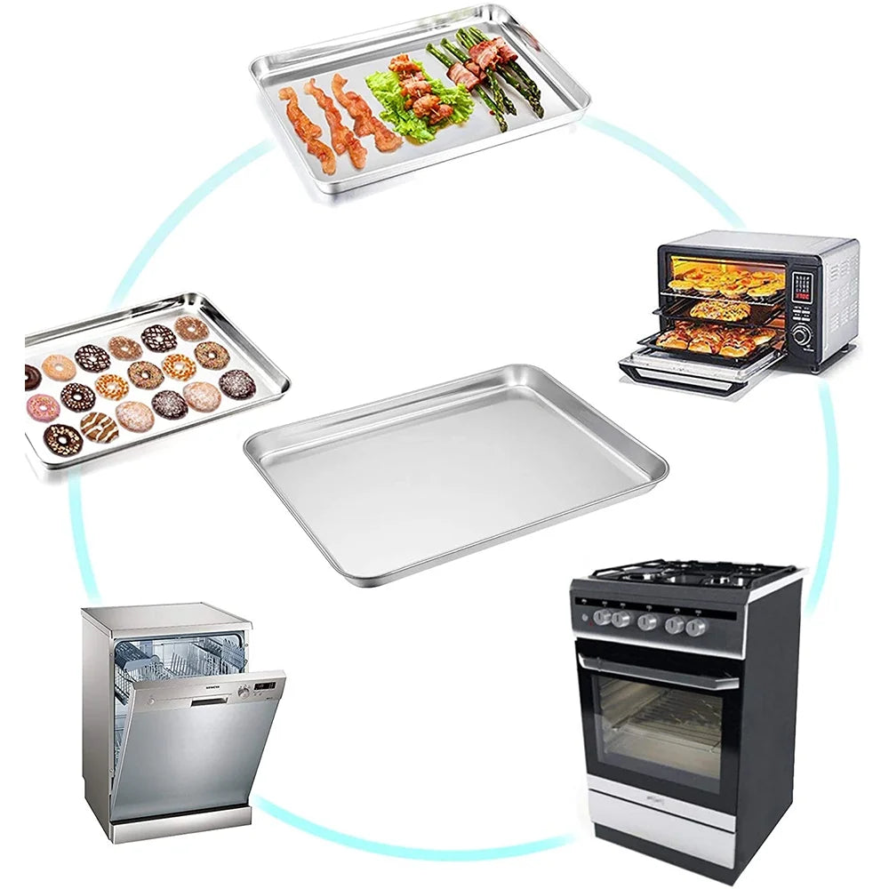 Stainless Steel Baking Sheet with Rack Set, 6 Pieces E814931