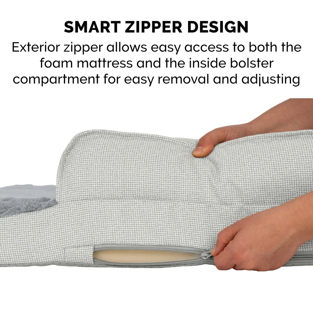Large Plush Orthopedic Dog Bed, Gray M379
