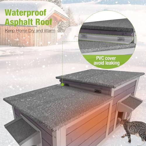 Large Space Insulated Weatherproof Outdoor Cat House O314041