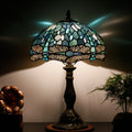 Sea Blue Stained Glass Table Lamp 18" Tall I50723