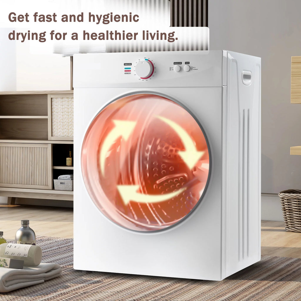 Compact 1.41cu ft Portable Electric Clothes Dryer with Stainless Steel Tub J90471