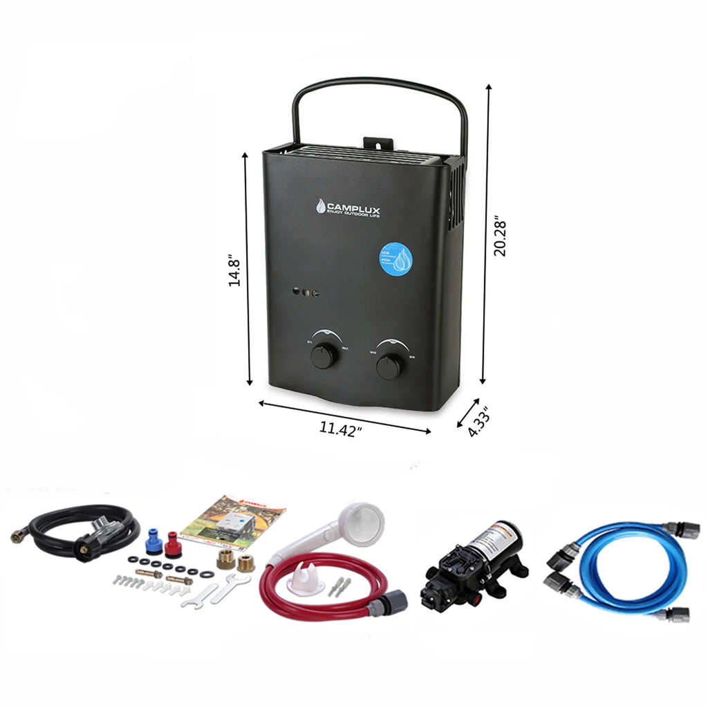 Outdoor Portable Propane Tankless Water Heater Black X216
