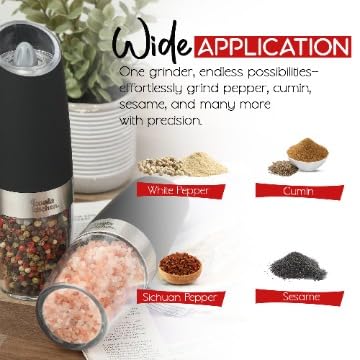 Black Electric Salt and Pepper Grinder Set, 2 Pack L354