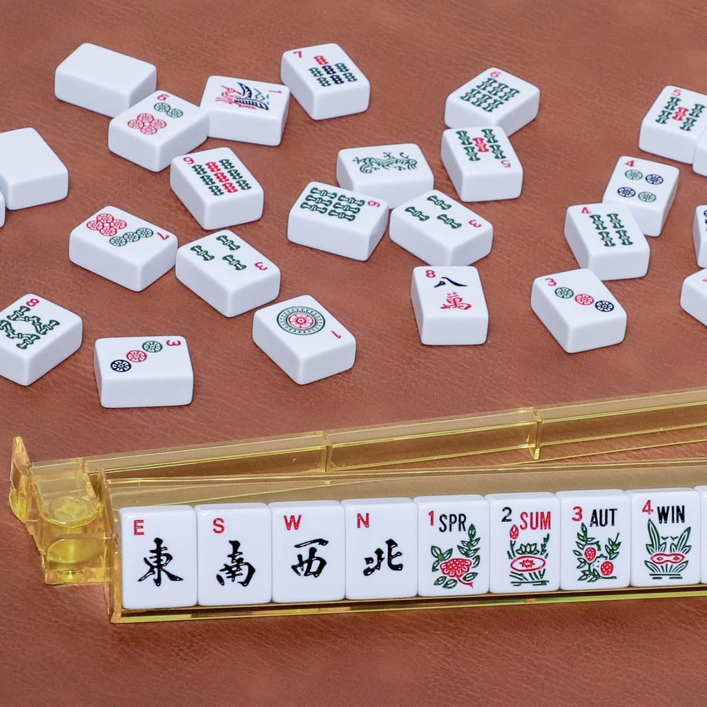 166 White Tiles Mahjong Set with Soft Bag and 4 Racks E40069