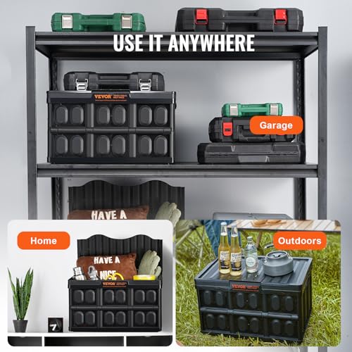 45L Collapsible Storage Bins with Lids 3 Packs Stackable Utility Crates with Handles Large Folding Containers S2671