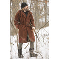 Red Wool Blend Hooded Capote, Size Small W723257