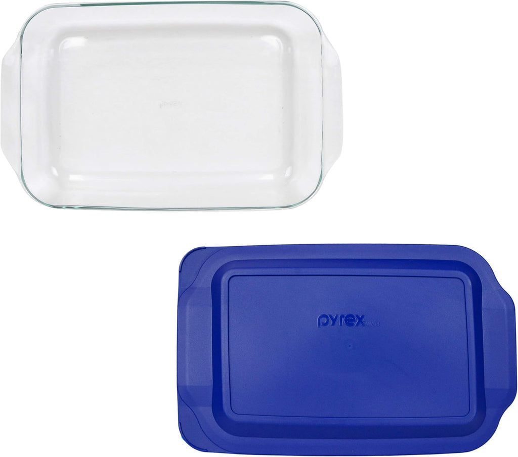3qt Glass Baking Dish with Blue Lagoon Lid L873925