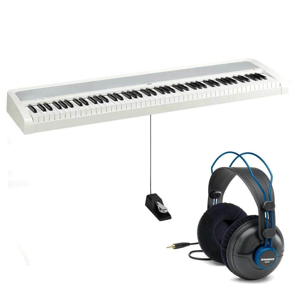88-Key Digital Piano (White) + Pro Studio Headphones C5111