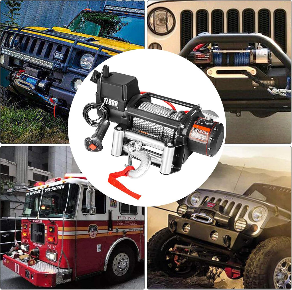 Steel Cable 12V Electric Winch with Wireless Remote Control X917928