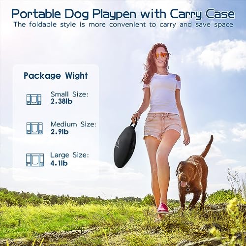 Foldable Dog Cat Playpen with Carrying Case S467