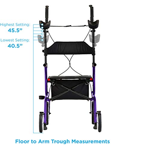Blue Upright Rollator Walker with Forearm Platform V3419