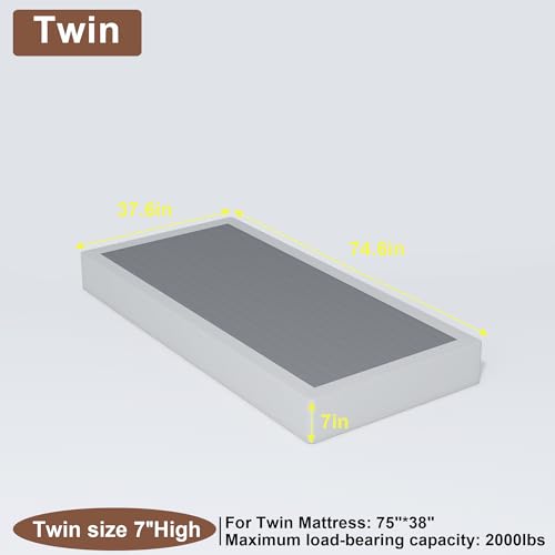 Full Size Box Spring with Fabric Cover, 7 Inch High Profile U304