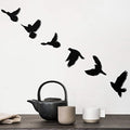 Black Birds Metal Wall Decor Set of 6 E104