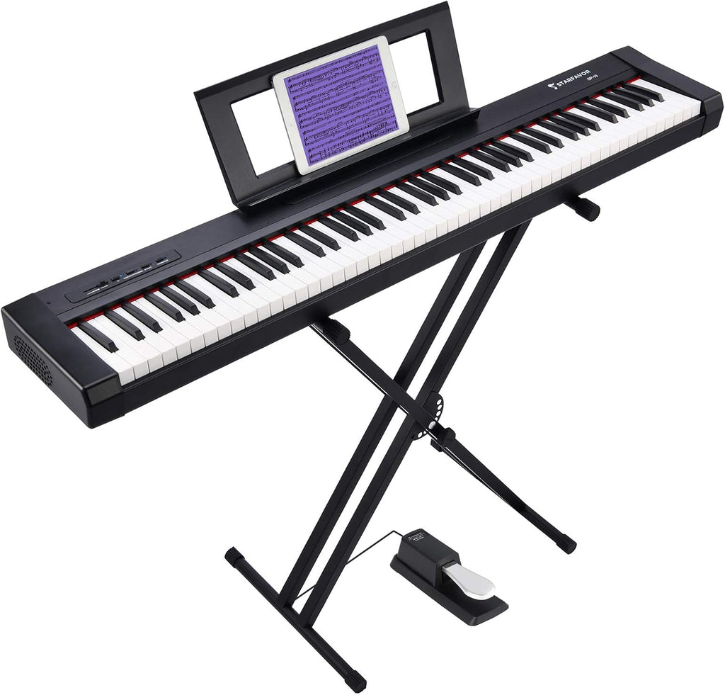 88 Key Digital Piano with Semi Weighted Keys and Dual 30W Speakers D10050