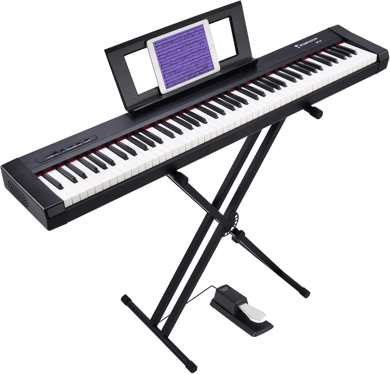 88 Key Digital Piano with Semi Weighted Keys and Dual 30W Speakers D10050