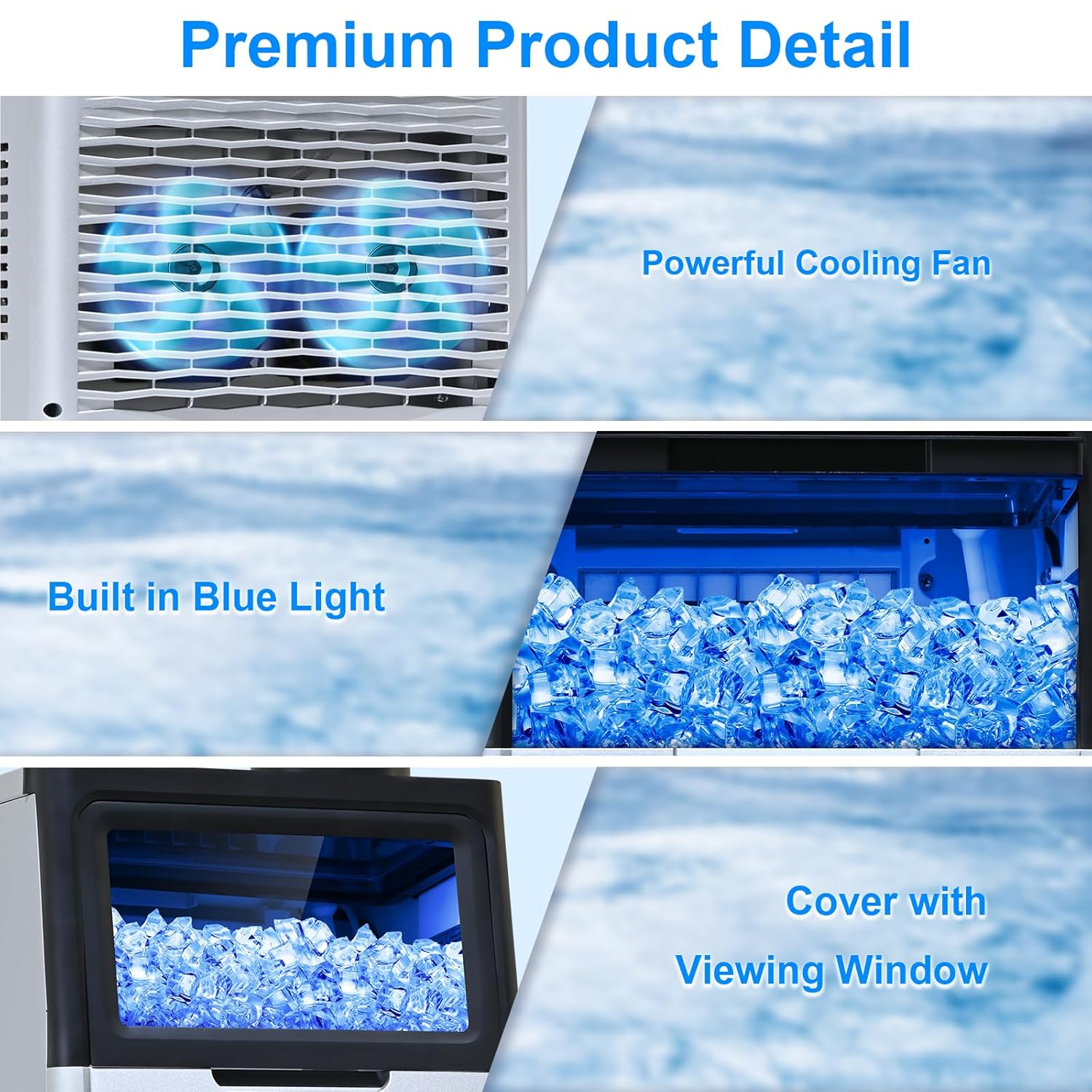 100Lbs/24H Ice Maker Machine with 20lbs Storage A529