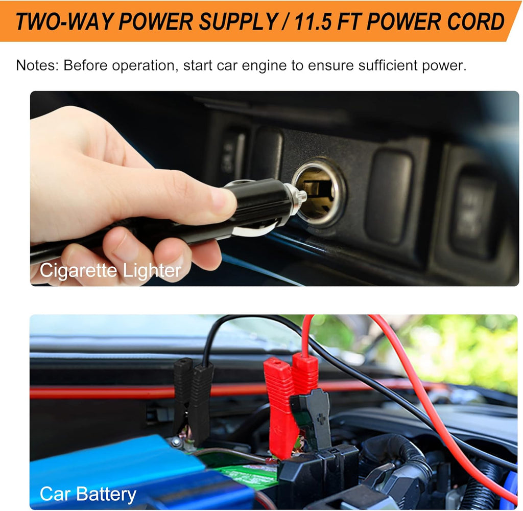 3 in 1 Electric Hydraulic Car Jack with Tire Inflator Pump, 5T (11000 lbs), DC 12V, Lifting Range 6-17.7 inch R5819