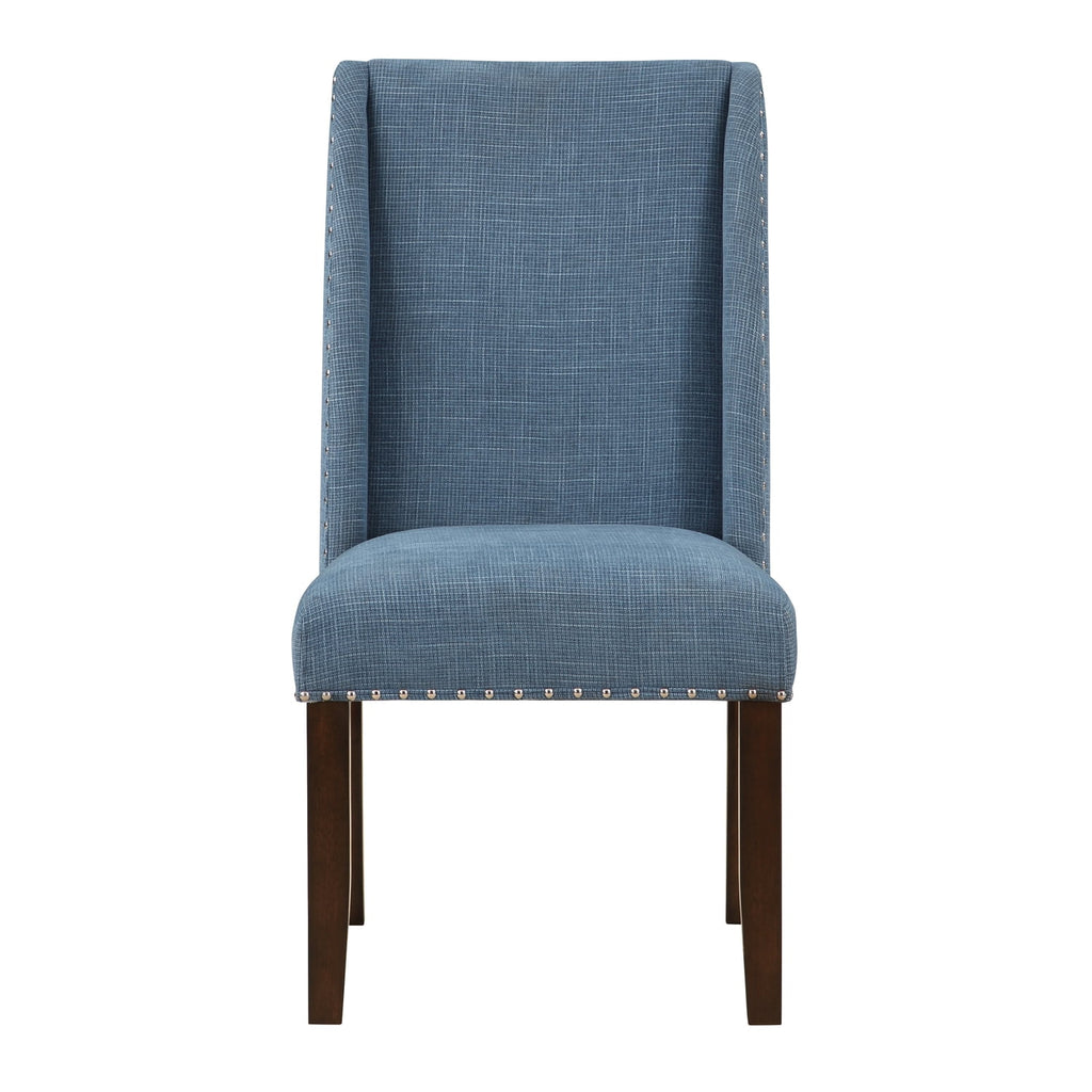 Brown and Blue Transitional Accent Dining Chair Set of Two F2676