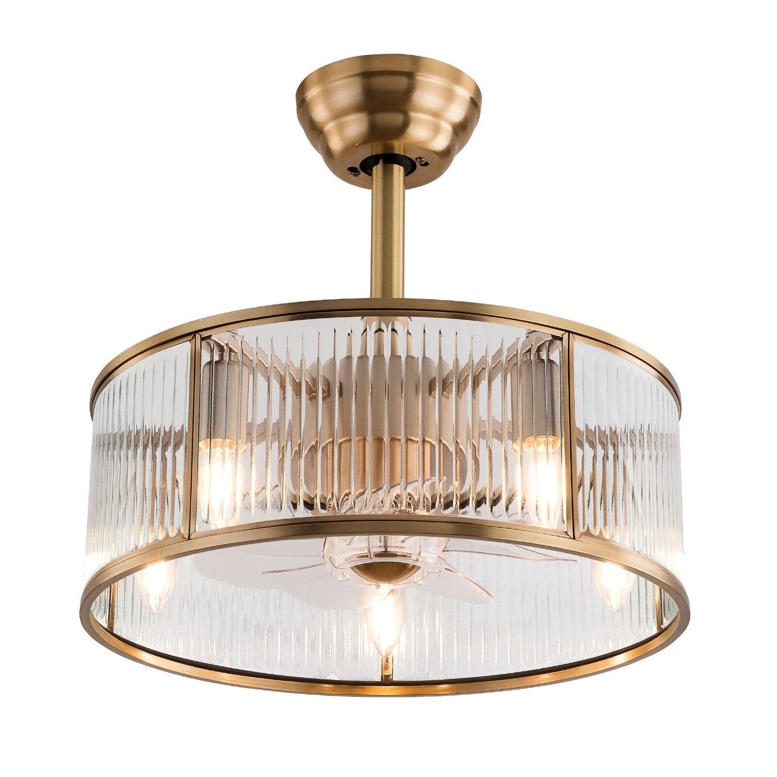 18inch Farmhouse Ceiling Fan Light Gold With Remote Control U979472