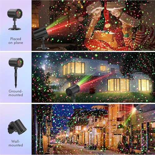 Red & Green Christmas Light Projector with Remote W1272