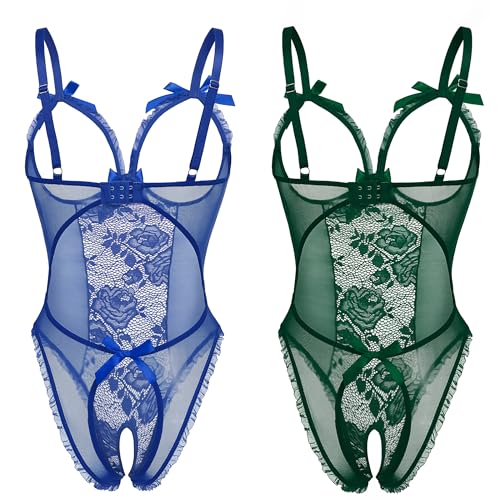 Women One Piece Lace Babydoll Mini Bodysuit B5896