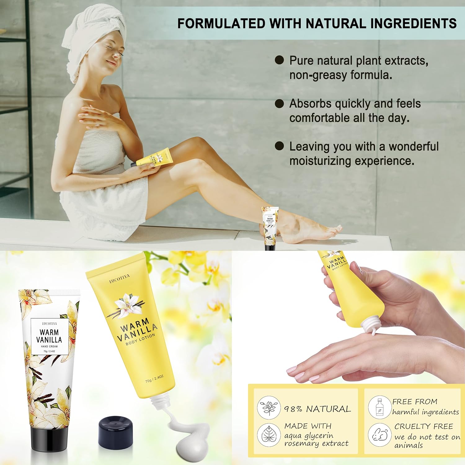Warm Vanilla Bath and Body Gifts Set F8528