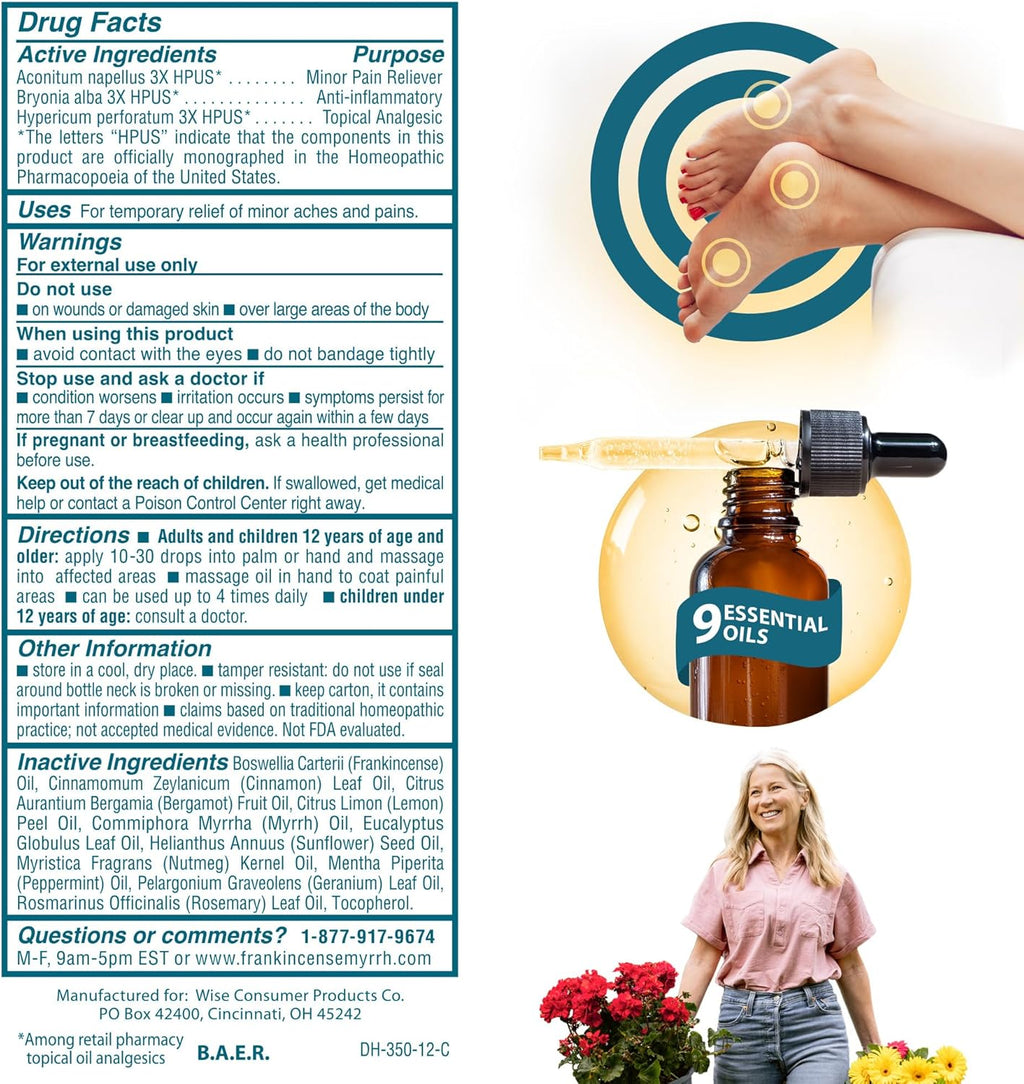 2 Fl. Oz. Nerve and Foot Pain Relief Rubbing Oil J83014