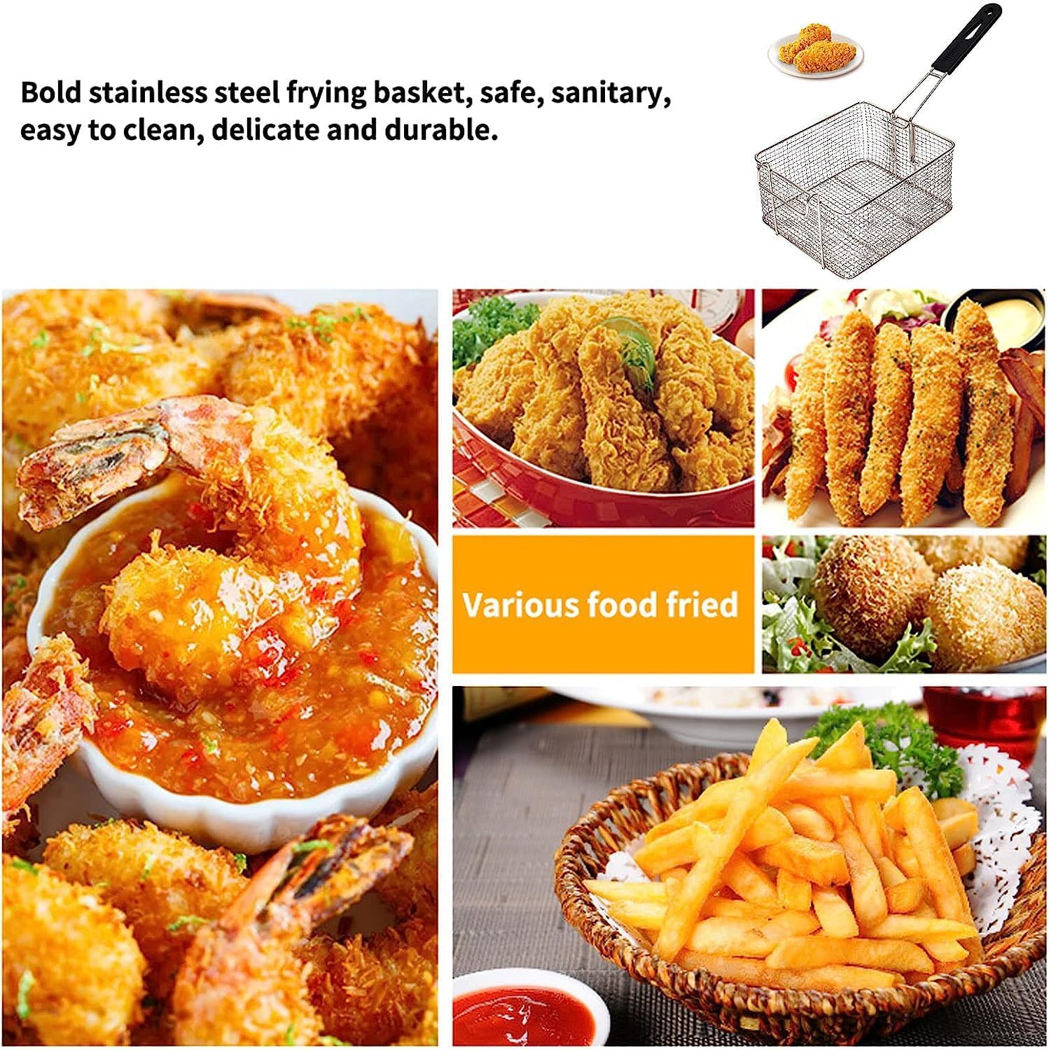 5000W Stainless Steel Electric Countertop Deep Fryer C2424