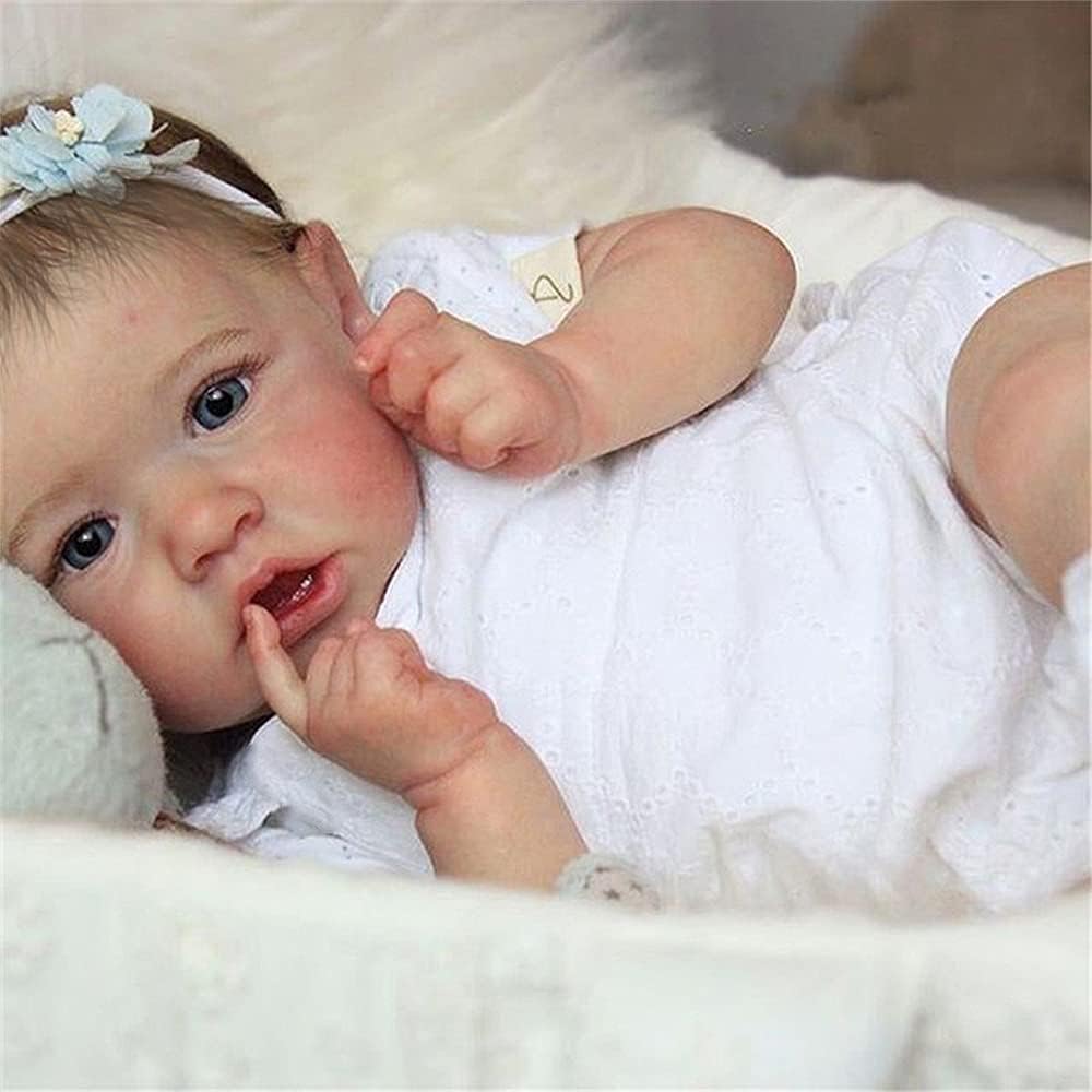 20 inch Handmade Vinyl Weighted Cloth Body Newborn Girl Doll R4165