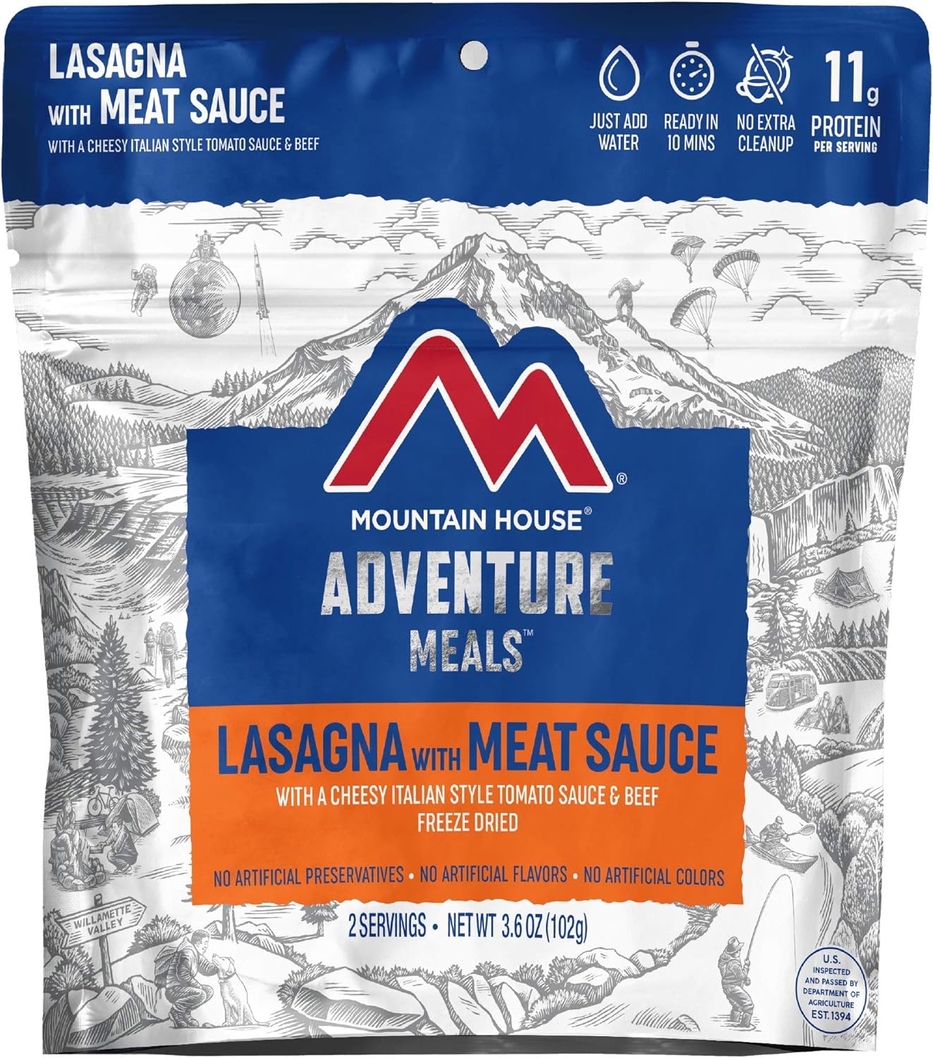 Freeze Dried Biscuits & Gravy and Lasagna with Meat Sauce, 2 Servings Each Z71710