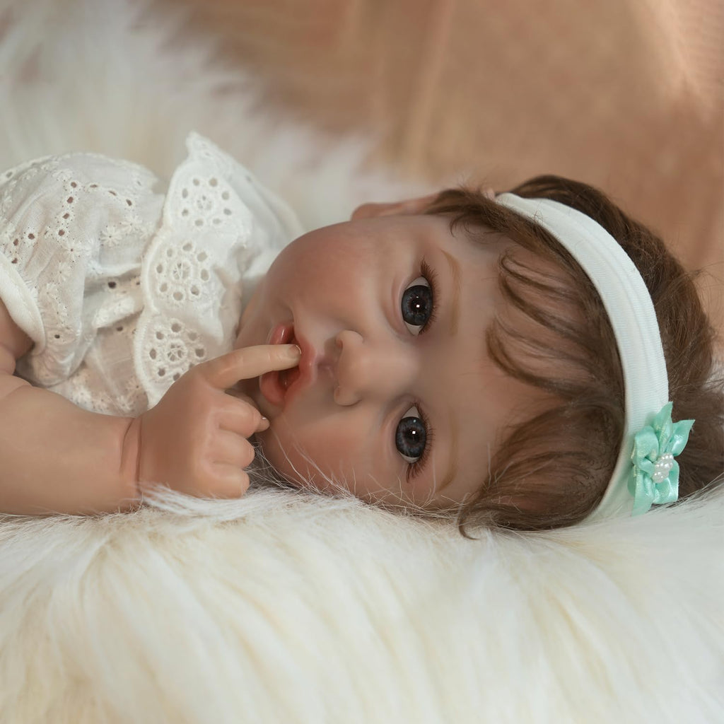 20 inch Handmade Vinyl Weighted Cloth Body Newborn Girl Doll R4165