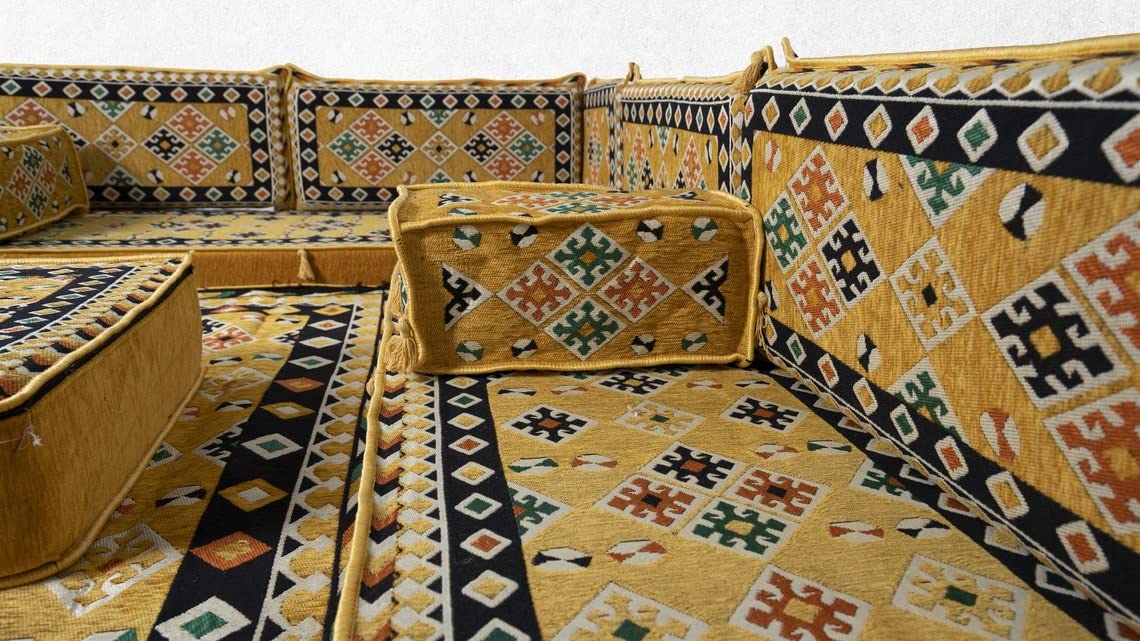 Yellow Arabic Floor Seating Sofa P1055
