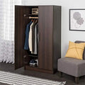 32" Wardrobe Armoire In Espresso J329